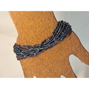 Peyote Bird Multi-Strand Sead Beads Ladybird Button Fasten 7.75" Bracelet NWT